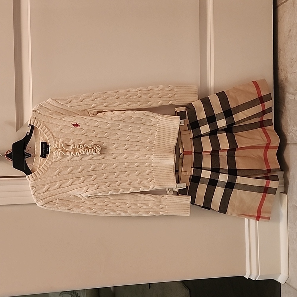 *BNWT+EUC* 2 pc set sweater & skirt RL+BURBERRY!!!!